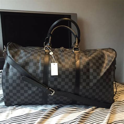 lv weekend tote|black Lv duffle bag.